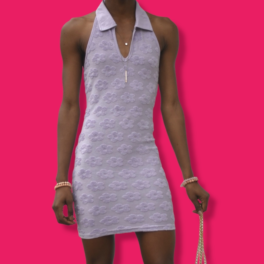 Lilac flower mini tennis dress